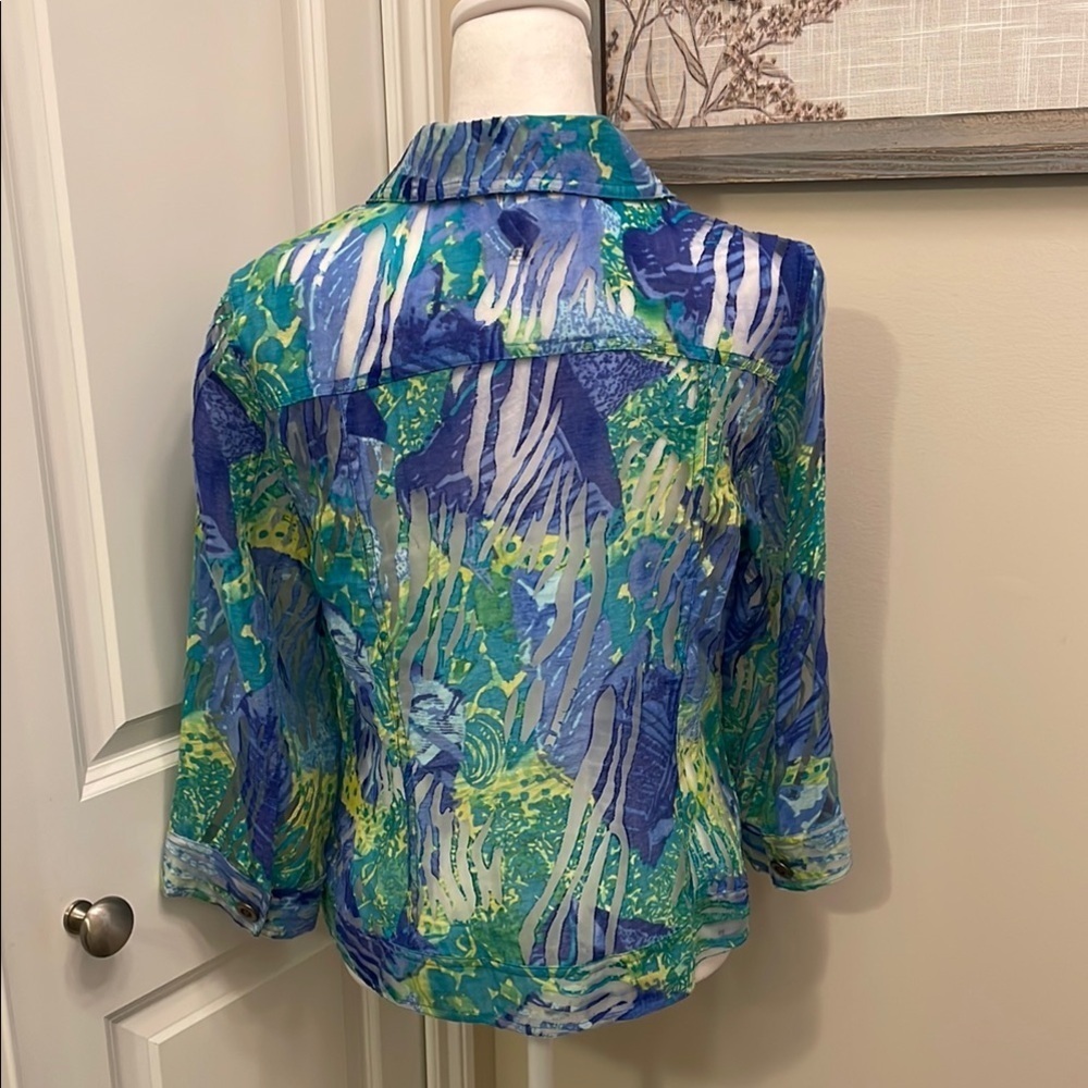 Coldwater Creek Women’s Cover up Top 3/4 sleeves Zipper 12 - Picture 7 of 16